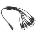 DC Power Splitter Adaptor Cable 1 Female To 8 Male Connector For  Camera