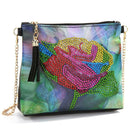 DIY Flower Special Shaped Diamond Painting PU Leather Chain Crossbody Bags