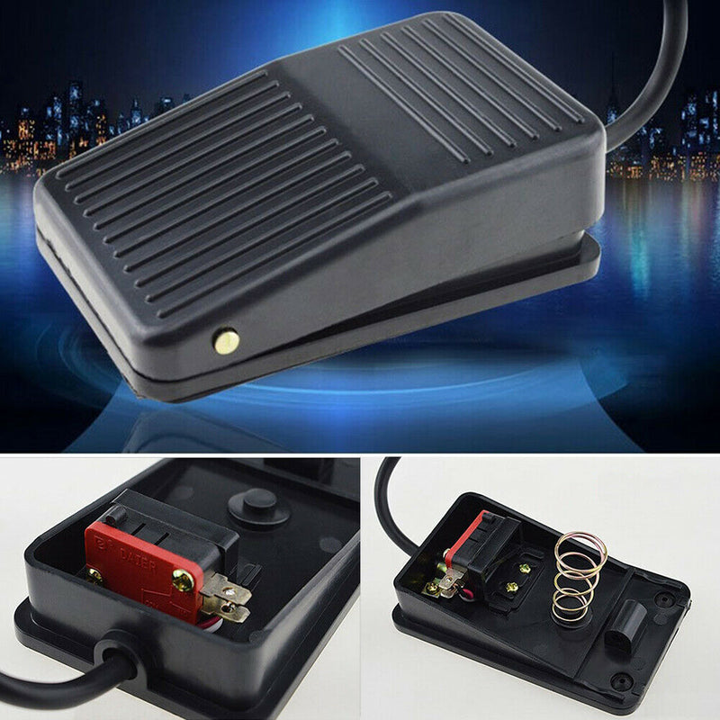 AC 250V 10A SPDT NO NC Antislip Power Foot Pedal Switch Black New