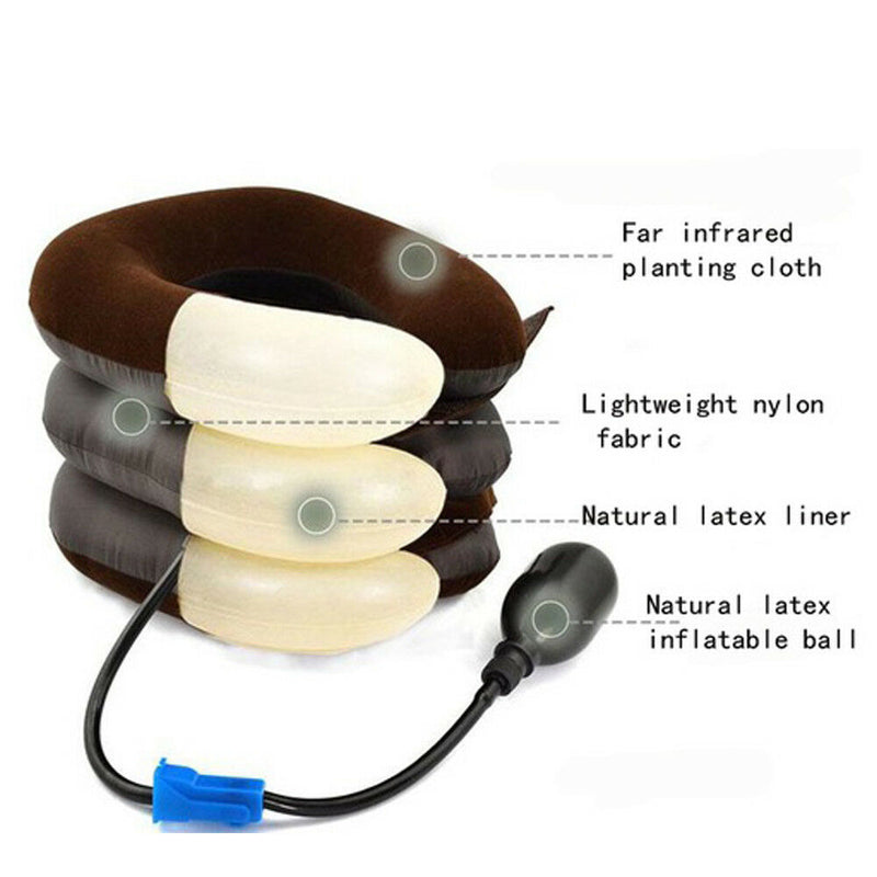 Cervical Traction Device Inflatable Shoulder-Neck Pain Relief Brace Collar H* FT