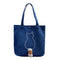 Canvas Women Shoulder Bag Large Capacity Cat Print Shopping Handbag (Blue)