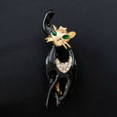 Crystal Cat Brooches Pin Decoration Corsage Badge Fashion Brooches Jewelry G BX