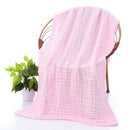 Soft Baby Infant Newborn Cotton Gauze Bath Towel Bathing Cloth Pink