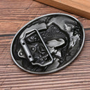 Western Cowboy Fish Belt Buckle For Mens Jeans Accessories Metal Belt Buckle OZ