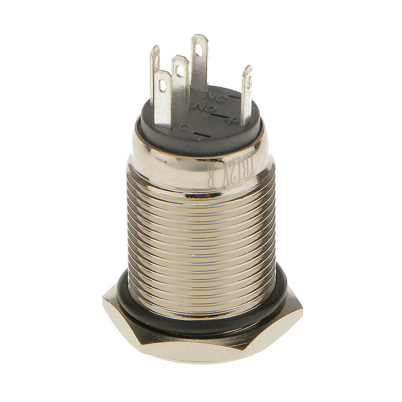 16mm 12V Momentary Push Button Switch OFF (ON) Car Dash Boat SPST Blue LED