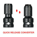 1/2" Square Drive to 1/4" Hex Shank Telescopic Socket Adapter Drill ChucME