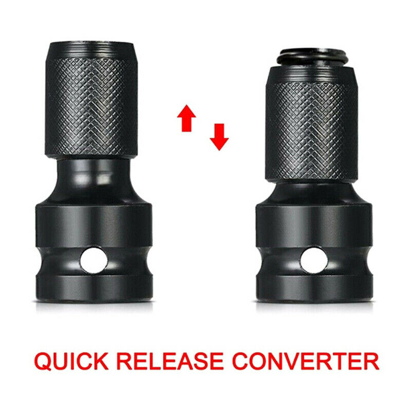 1/2" Square Drive to 1/4" Hex Shank Telescopic Socket Adapter Drill ChucME