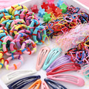 870Pcs Candy Color Kids Girls Hair Clips Rope Ponytail Holder Hair Accessories