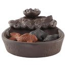 Double Fish Ceramic Backflow Incense Burner Cones Fragrant Smog Home Decor