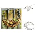 2pcs Romantic Iron Frame Circle Moon & Star Shape Succulent Pot Hanging Pot