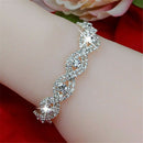 1* Elegant Women Crystal Rhinestone Infinity Bangle Bracelet Deluxe Jewelry Gift