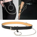 Gothic Chain Belt Circle Hollow Out Punk Unisex Adjustable Leather Buckle B BX