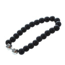 Black Matte Stone Dumbbell Bracelet Fitness Motivation Crossfit Gym Fashion A8U9