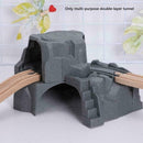 New Plastic Gray Double Tunnel Wooden Train Track Accessories Gift Railway Q3I5