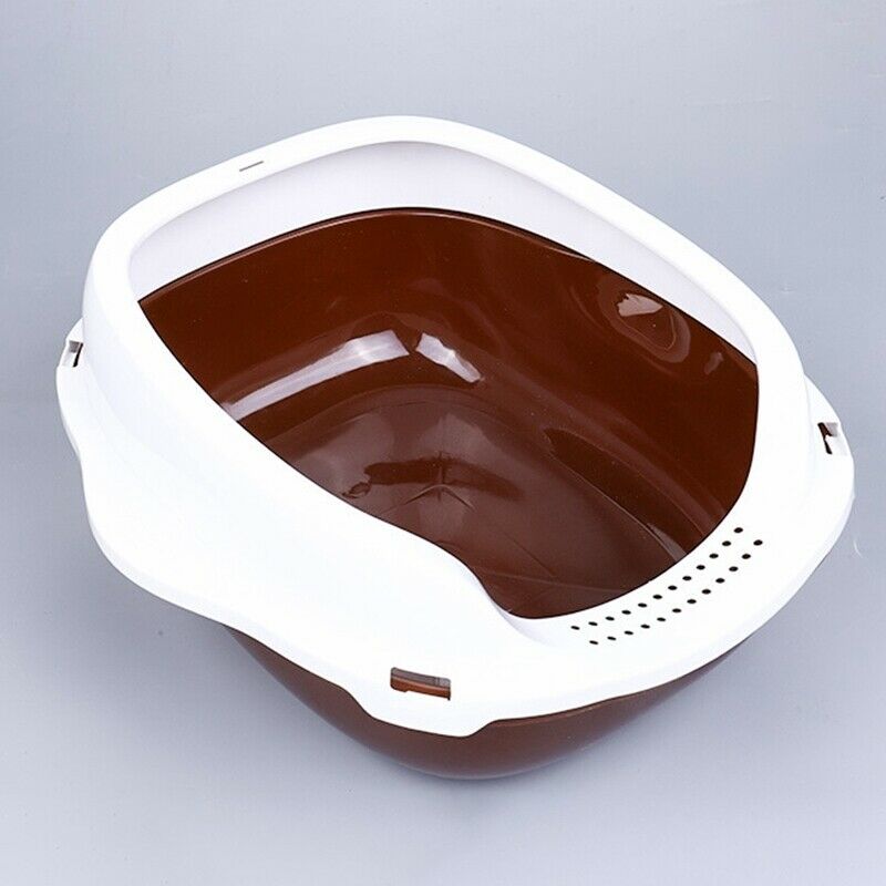 Large Size Cat Litter Box Semi-Closed Cat Sandbox Toilet for Pet Cat Traini Q8G5