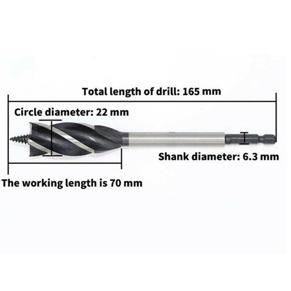 4Pcs Twist Drill Bit Set Wood Fast Cut Auger Carpenter Joiner Tool Drill Bi J6X3