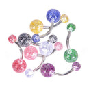 8PCS/Set Colorful Glitters Navel Belly Button Ring Barbell Piercing Body Jewe FU
