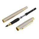 Metal Fountain Pen Golden Trim 0.38mm Stainless Steel Nib Business Gift Pen