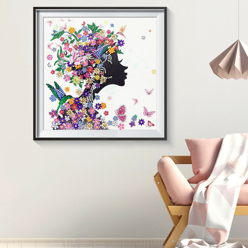 5D DIY Special Shaped Diamond Painting Girl Cross Stitch Mosaic Craft Kit