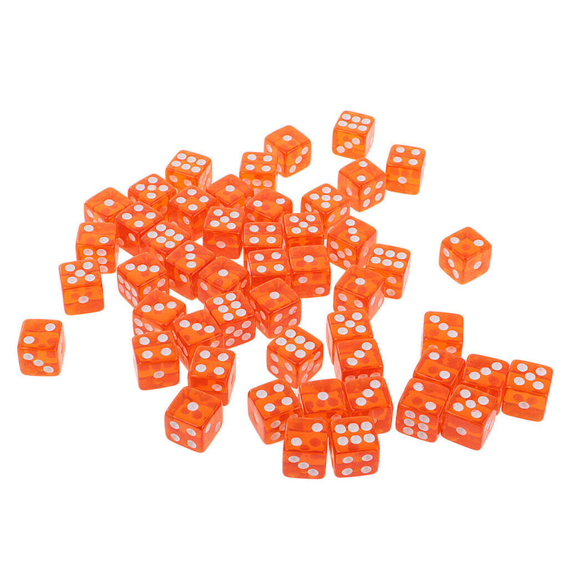 50PCS D6 Polyhedral Dice 6 Sided Dice 12mm For