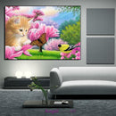 Butterfly Cat 5D Diamond DIY Painting Kit Home Decor Craft 40 X 30cm
