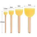 20pcs Children Drawing Toys Wooden Handle Sponge Painting Brushes Tools