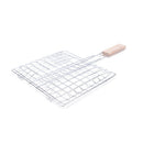 Barbecue Grilling Basket Grill BBQ Net Wooden Handle Steak Meat Fish Vegetabl BX