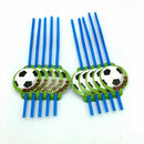 10pcs football straw kids birthday wedding party supplies football paper st