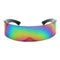 2pcs Futuristic Wrap Visor Sunglasses Robotic Narrow Flat Top Sun Glasses