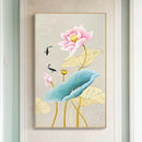5D DIY Full Round Drill Diamond Painting Fish Lotus Cross Stitch Embroidery