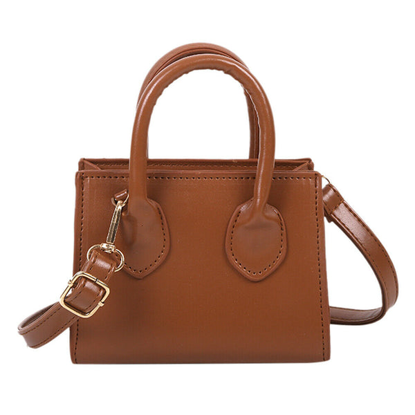 Fashion Solid Women Shoulder Handbag PU Totes Crossbody Bags (Light Brown)
