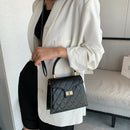 Lattice Pattern PU Women Shoulder Bags Elegant Crossbody Handbags (Black)