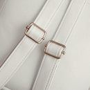 4pcs/Set Women Double Zips Backpack Crossbody Bag Handbag Key Bag(White) A