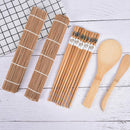 9Pcs/set Sushi Maker Roller Bamboo Rolling Japanese Sushi Mold Cooking ToolB Kw