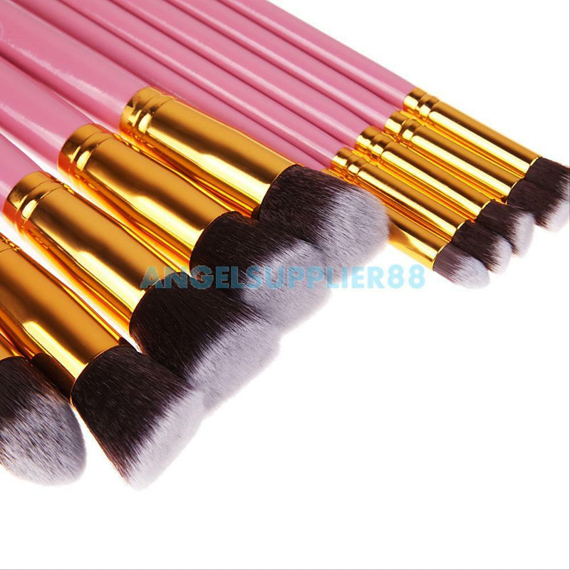 Pro 10pcs Makeup Brushes Set Powder Foundation Eyeshadow Eyeliner Lip Brush kits