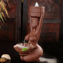 1X(Purple Clay Backflow Incense Burner Sandalwood Ceramic Censer Tea Decora