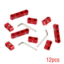 12 PCS Red Aluminum Engine Spark Plug Wire Separator Divider Organizer Clamp Kit