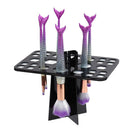 26holes Makeup Brush Drying Rack Brush Holder Cosmetics Makeup Tools Black
