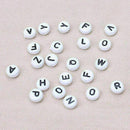 200pcs Lot Mini Acrylic Alphabet Letter Coin Round Flat Loose Spacer Beads I1D0