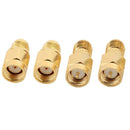 4 Pcs SMA Male Plug (Pin) To RP-SMA Female (Pin) Coupling Nut Connector