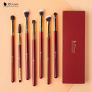 Ducare 7Pcs Red Eye Makeup Brush Set Makeup Brushes Eyeshadow Blending Eyeb