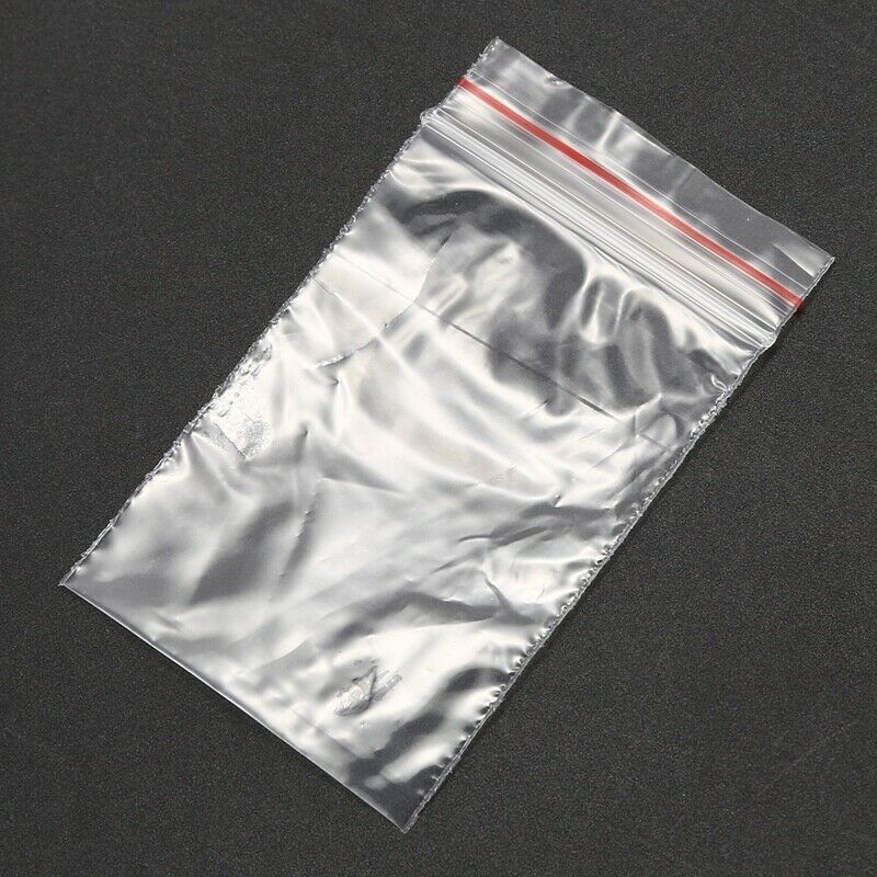 Clear Grip Self Press Seal Resealable Polythene Zip Lock Plastic Jewelry 100M9C7