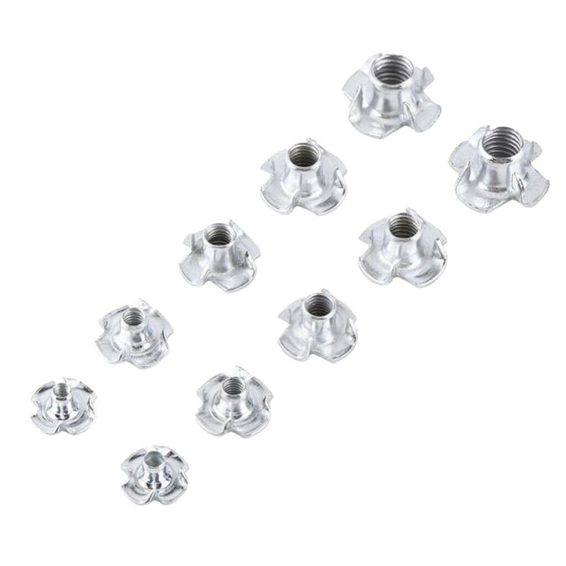 80Pc M3  M5 M6 M8 Carbon Steel Plated Four Prong Furniture T Nuts Blind Nut
