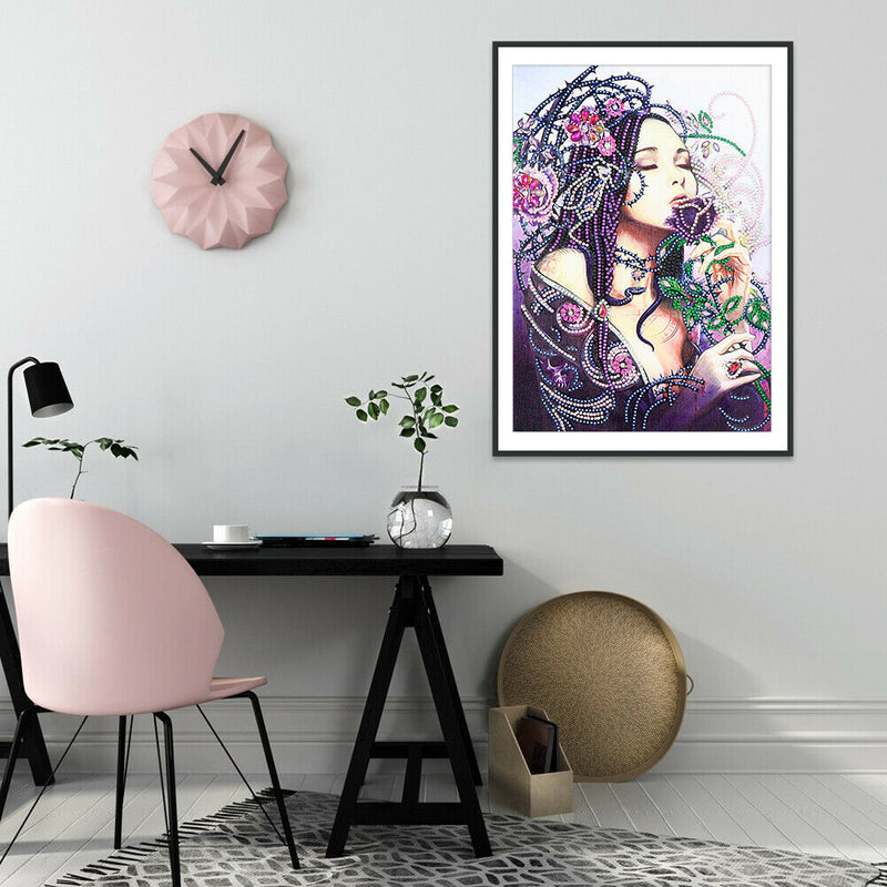 5D DIY Special Shaped Diamond Painting Girl Cross Stitch Mosaic Craft Kit