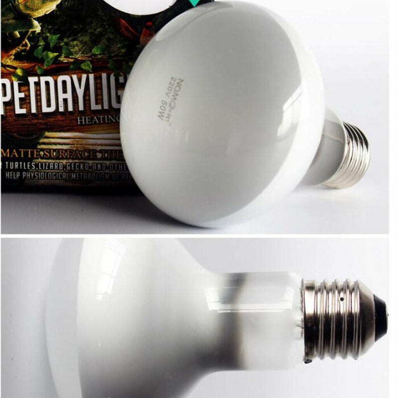 Reptile Daylight Basking Spot Lamp Heat Lighting Bulb Sun Light 50W