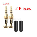 2Pcs 4 Pole 3.5mm 1/8" TRRS Male Audio Jack Plug Soldering for Headset