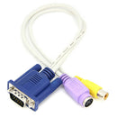 15-Pin Sub-D VGA SVGA to TV RCA S-Video S Video Cable Adapter Converter MO