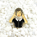Creative Clothing Bags Alloy Badge Women Men Portrait Drip Brooches Jewelry