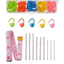 9 Pieces Large Eye Blunt Sewing Needles with 60 Pieces Lock Markers and Clo
