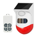 120dB Solar Alarm Loud Siren Outdoor Infrared Motion Sensor Detector System